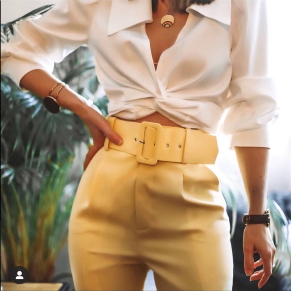Zara High waisted belted pants! Blogger favorite